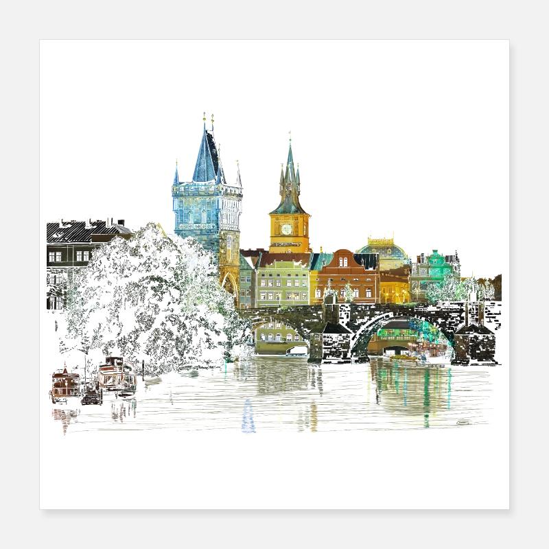 Prague Poster 40 x 40 cm