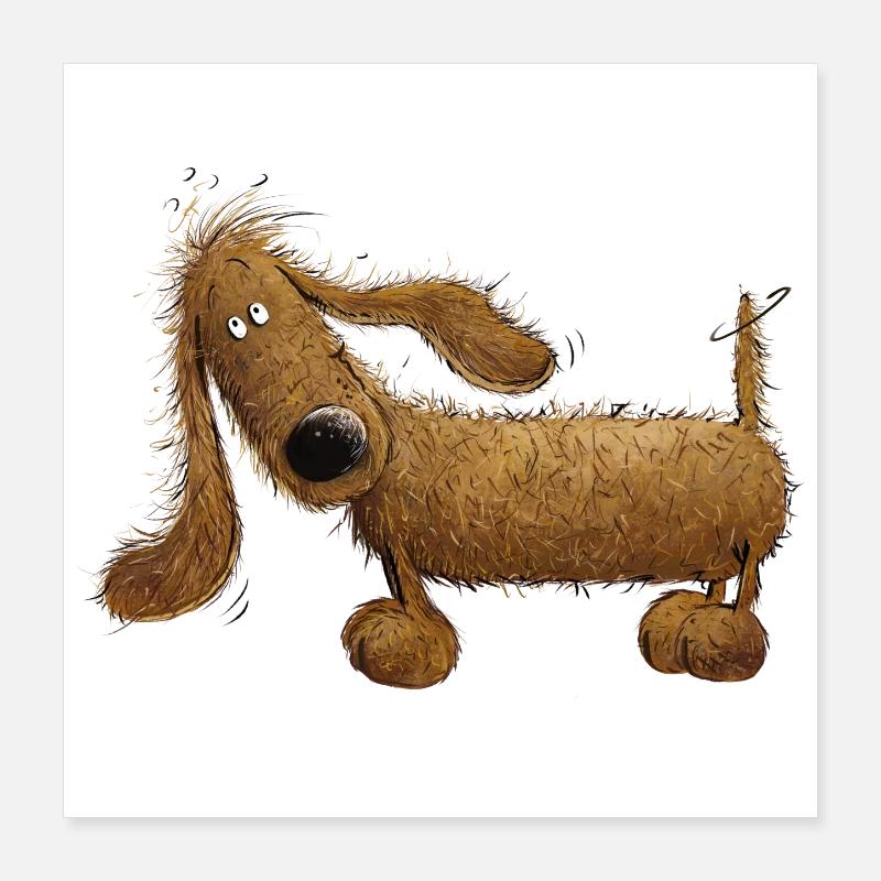 Funny Dachshund I Dachshund I Teckel I Hund Poster 16" x 16" (40x40 cm)