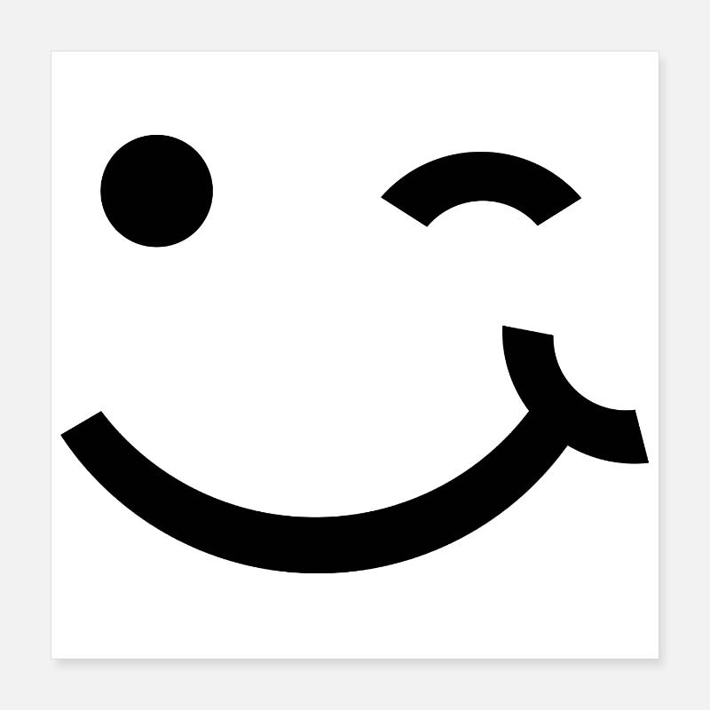 Clin d’œil, sourire clignant de l’œil Poster 40 x 40 cm