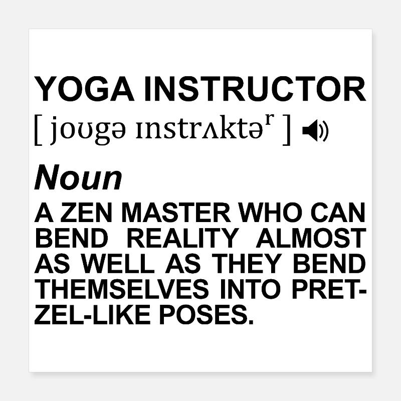 Yogalehrer Bedeutung Poster 40x40 cm