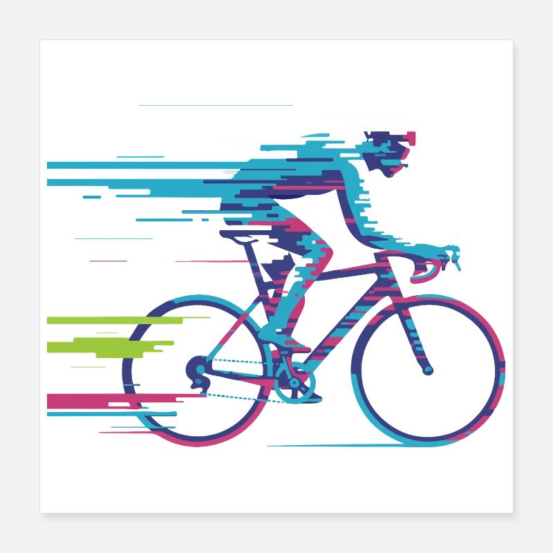 Evolve Your Ride – Glitch Cycling Concept Poster 16" x 16" (40x40 cm)