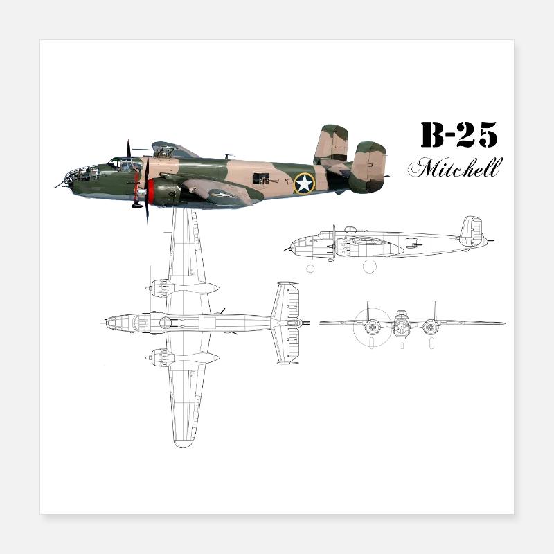 Le B-25 Poster 40 x 40 cm