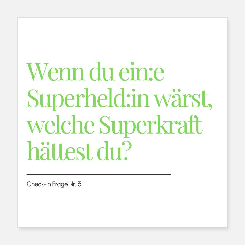 Check-in Question No. 3 Poster 16" x 16" (40x40 cm)