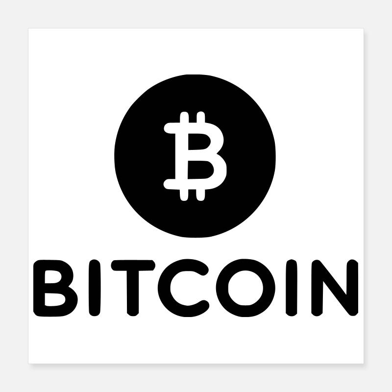 Bitcoin avec icône ronde Poster 40 x 40 cm