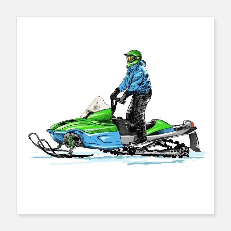 Motoneige Poster 40 x 40 cm