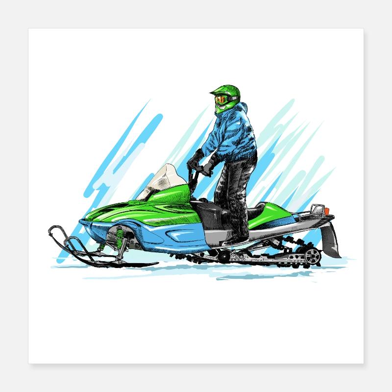 Motoneige Poster 40 x 40 cm