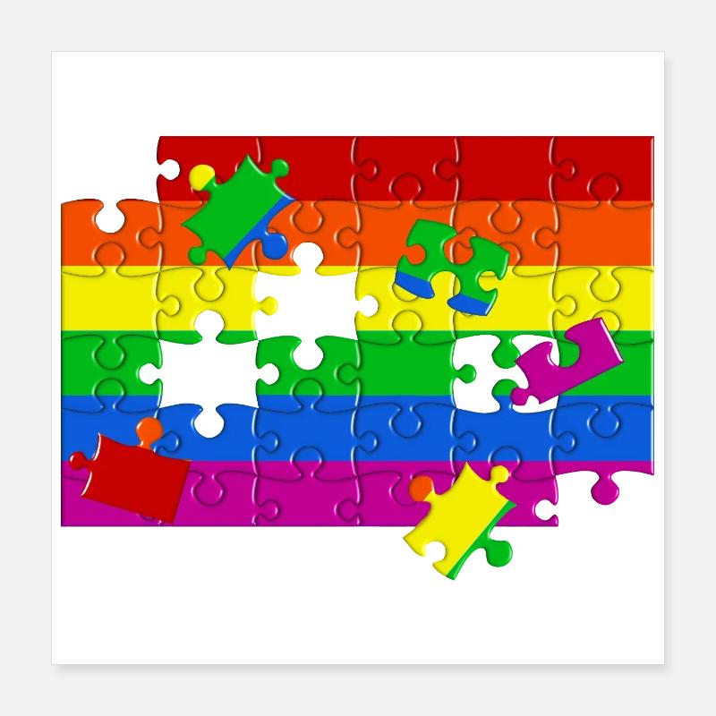 Puzzle drapeau LGTBQ+ Poster 40 x 40 cm
