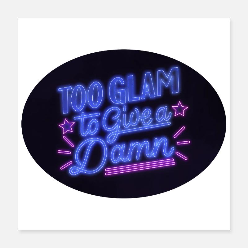 Neon Glamour Statement Poster 40x40 cm