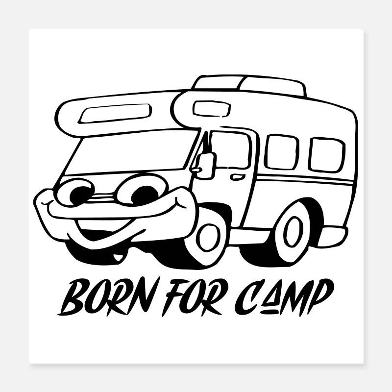Born for Camp Poster 40x40 cm