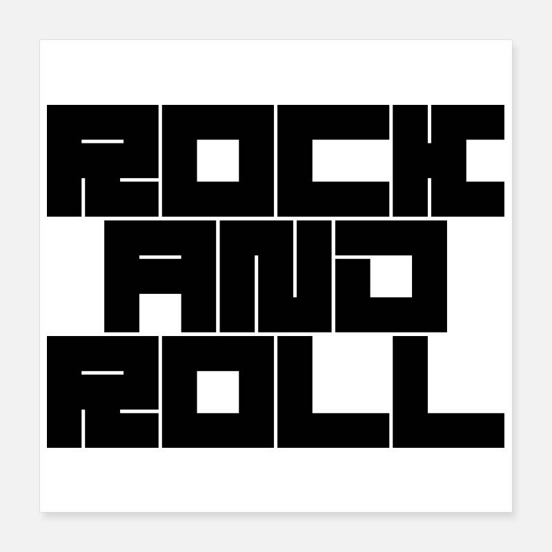 Conception de typographie rock and roll Poster 40 x 40 cm
