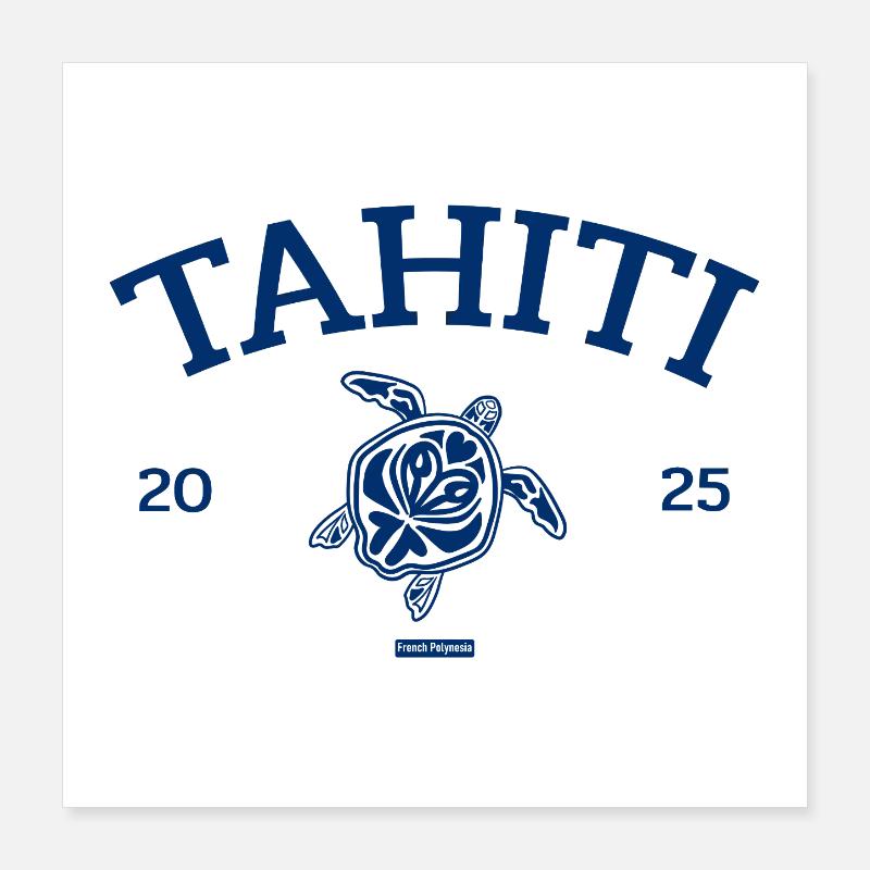 Tahiti - Turtle - French Polynesia - Schildkröte Poster 40x40 cm