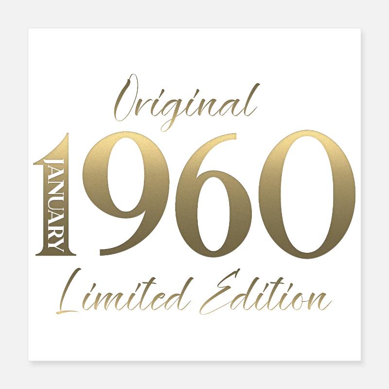 66e anniversaire Original janvier 1960 Poster 40 x 40 cm