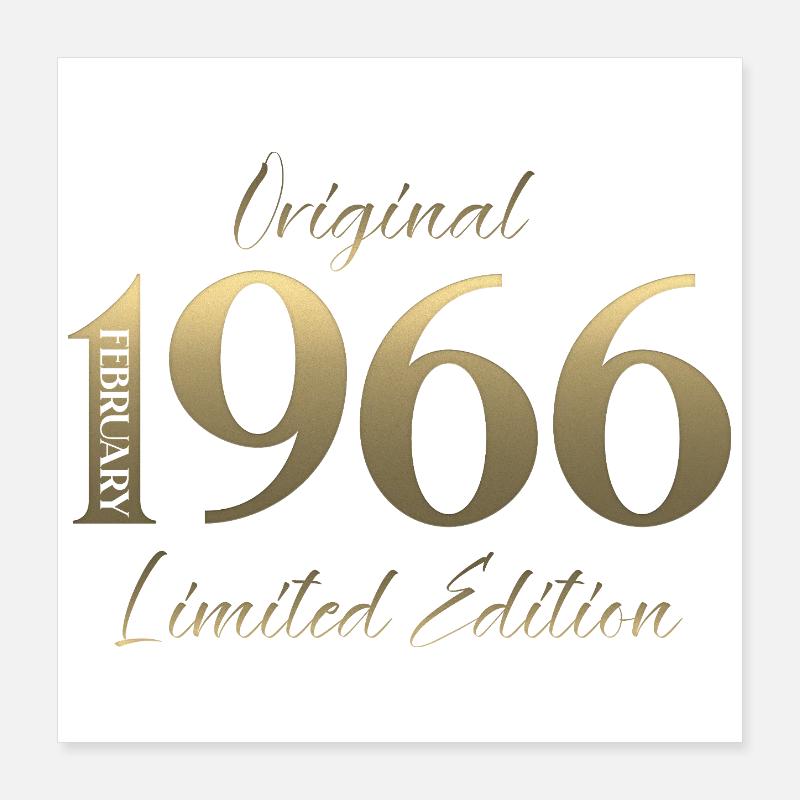 60e anniversaire février 1966 Millésime Poster 40 x 40 cm