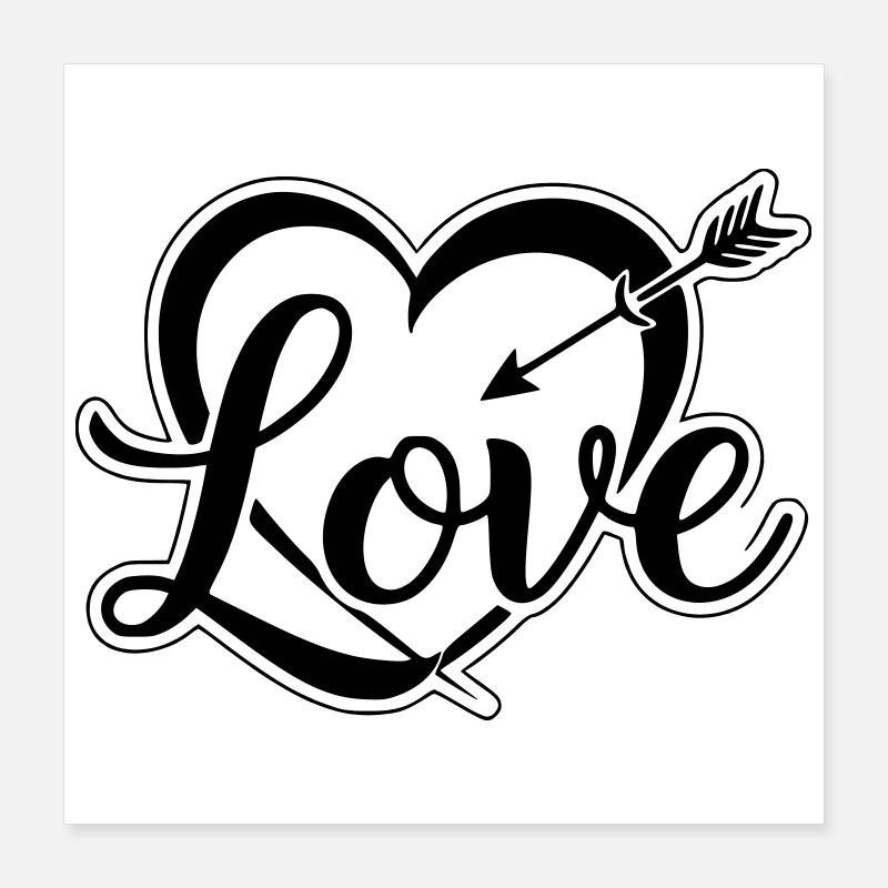 Cœur love st valentin Poster 40 x 40 cm