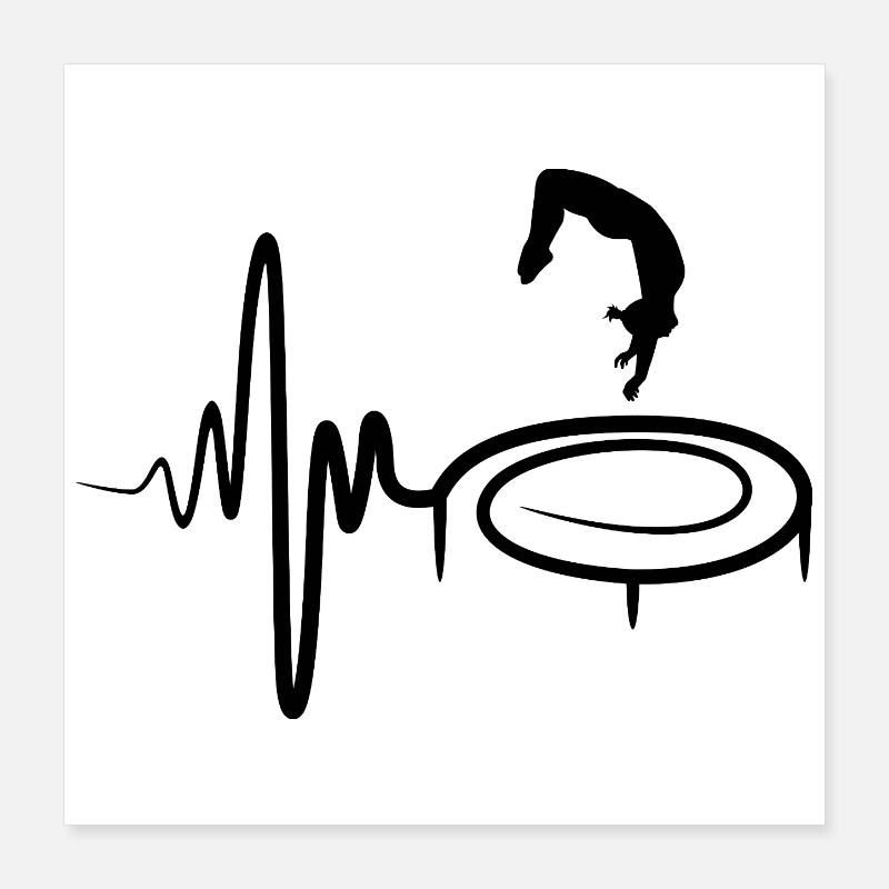 Trampolining child Poster 16" x 16" (40x40 cm)