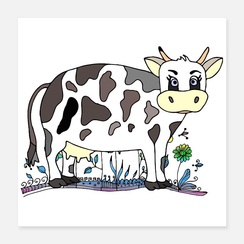 Vache Poster 40 x 40 cm
