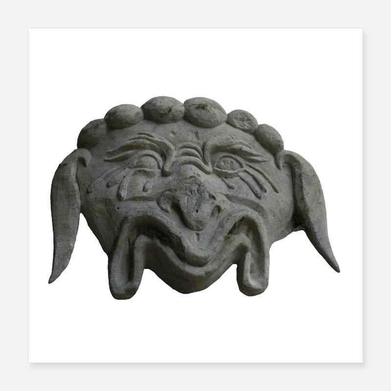 grinning stone mask Poster 16" x 16" (40x40 cm)