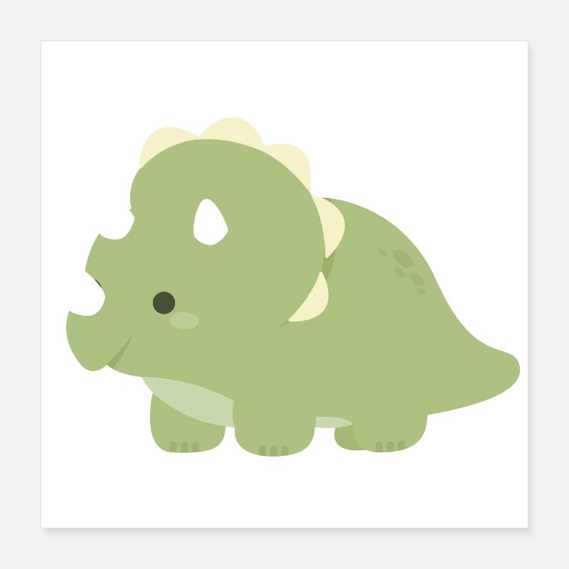 Emerald Triceratops Charm Poster 16" x 16" (40x40 cm)