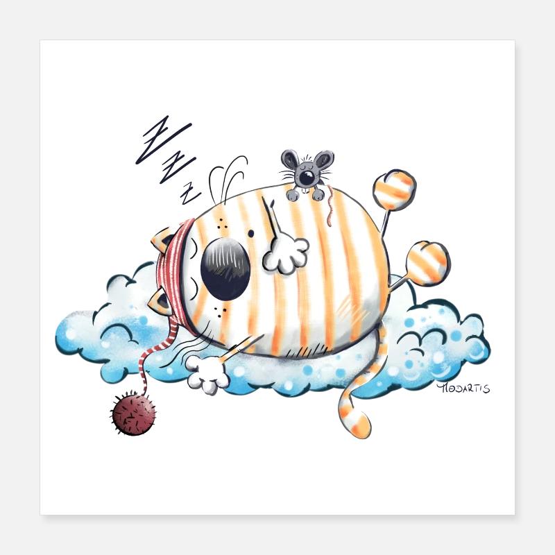 Sleeping Cat - Chat Poster 40 x 40 cm