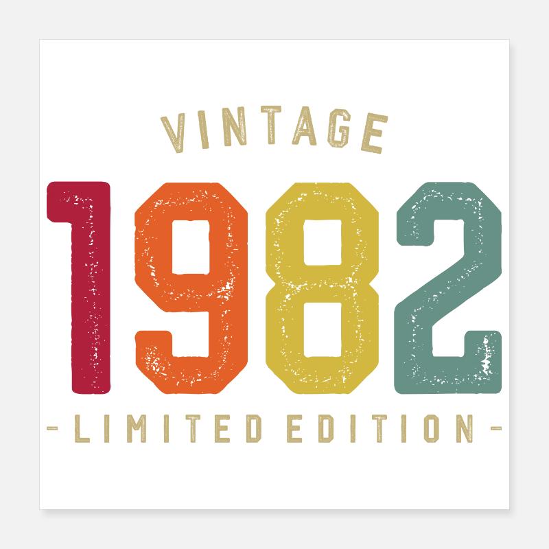 Millésime 1982 Edition Limitée Poster 40 x 40 cm