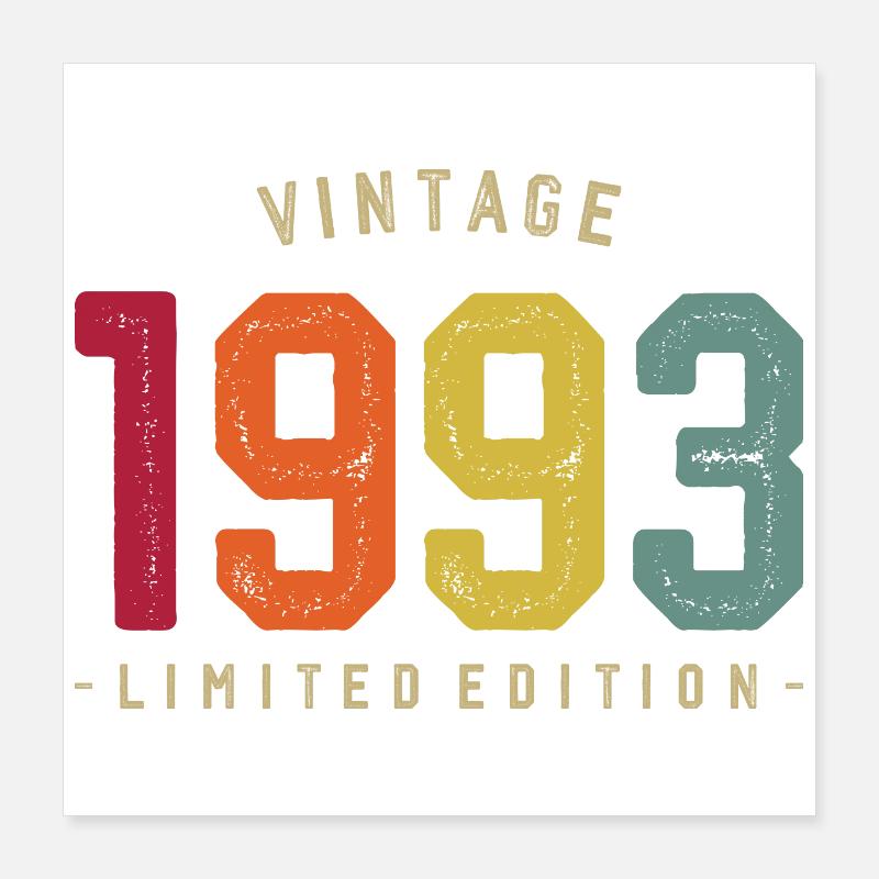 Millésime 1993 Edition Limitée Poster 40 x 40 cm