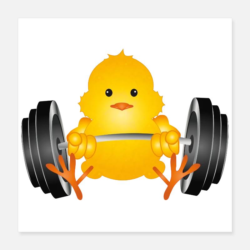 Bodybuilder chick with dumbbell during workout Poster 16" x 16" (40x40 cm)