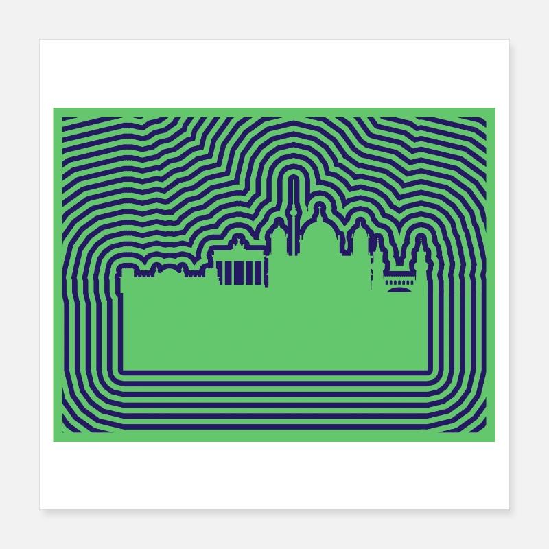 Berlin Skyline Poster 16" x 16" (40x40 cm)