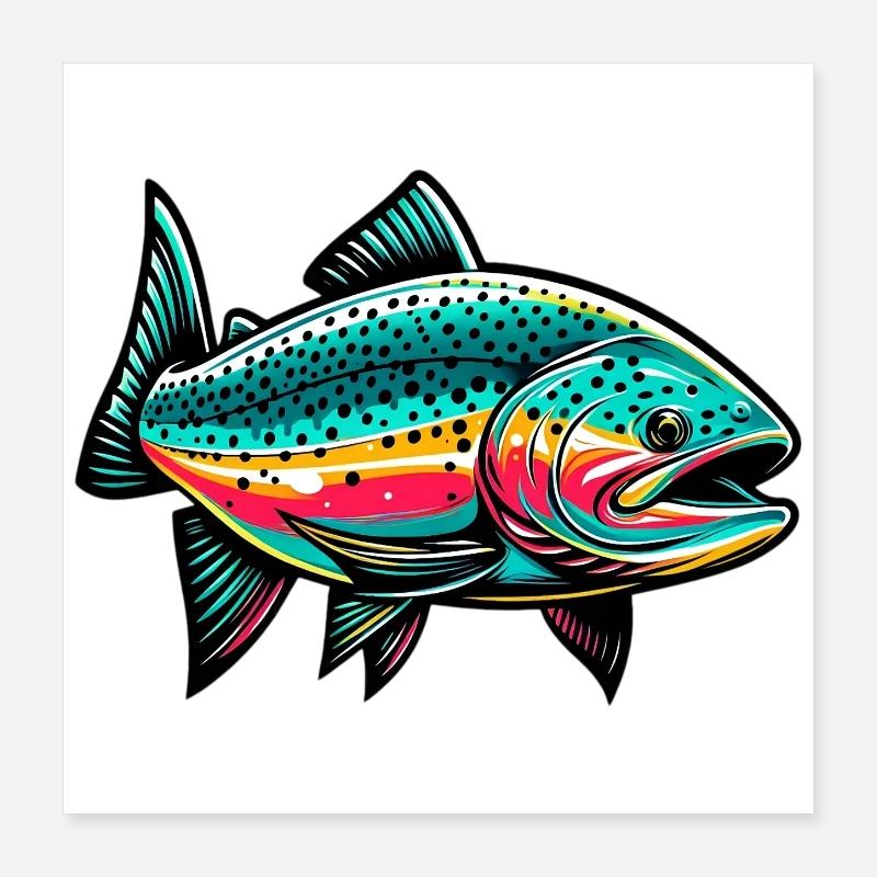 Lachs Poster 40x40 cm