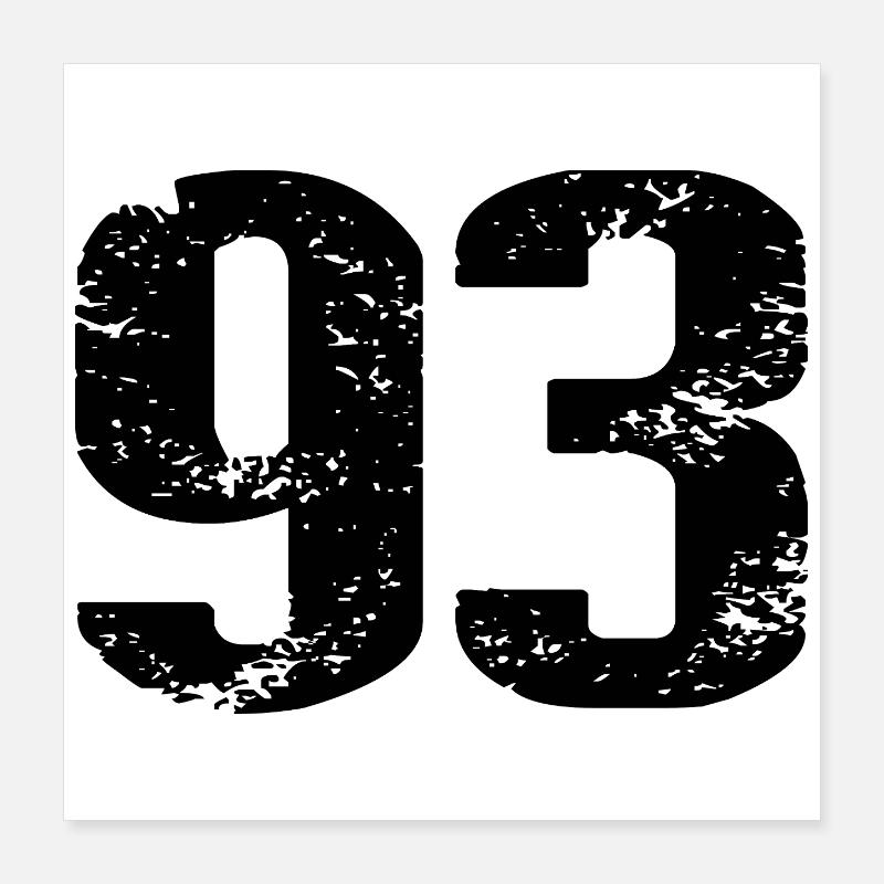 93 Number Jersey Poster 16" x 16" (40x40 cm)