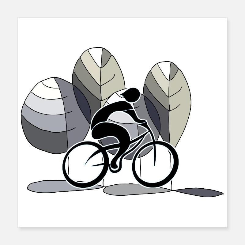 Radfahrer Poster 40x40 cm