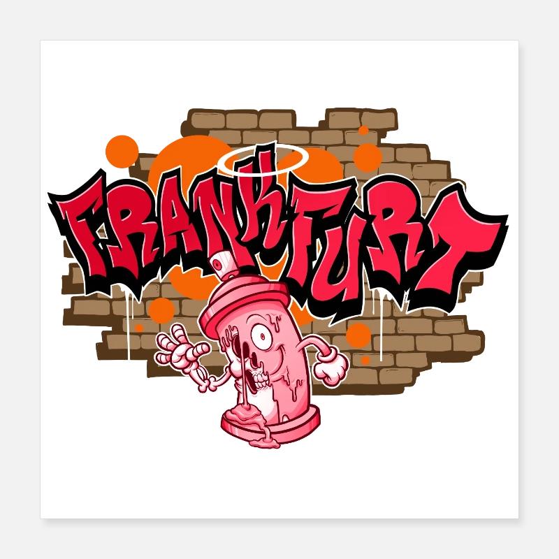 Frankfurt Graffiti Poster 40x40 cm