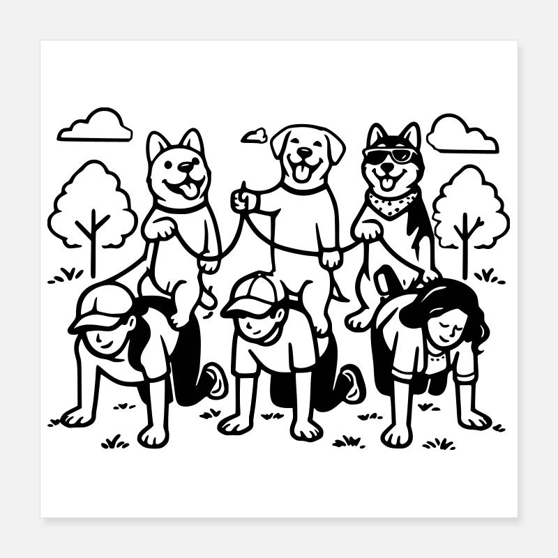 Gassi Gehen Dog Edition dog rules Poster 40x40 cm