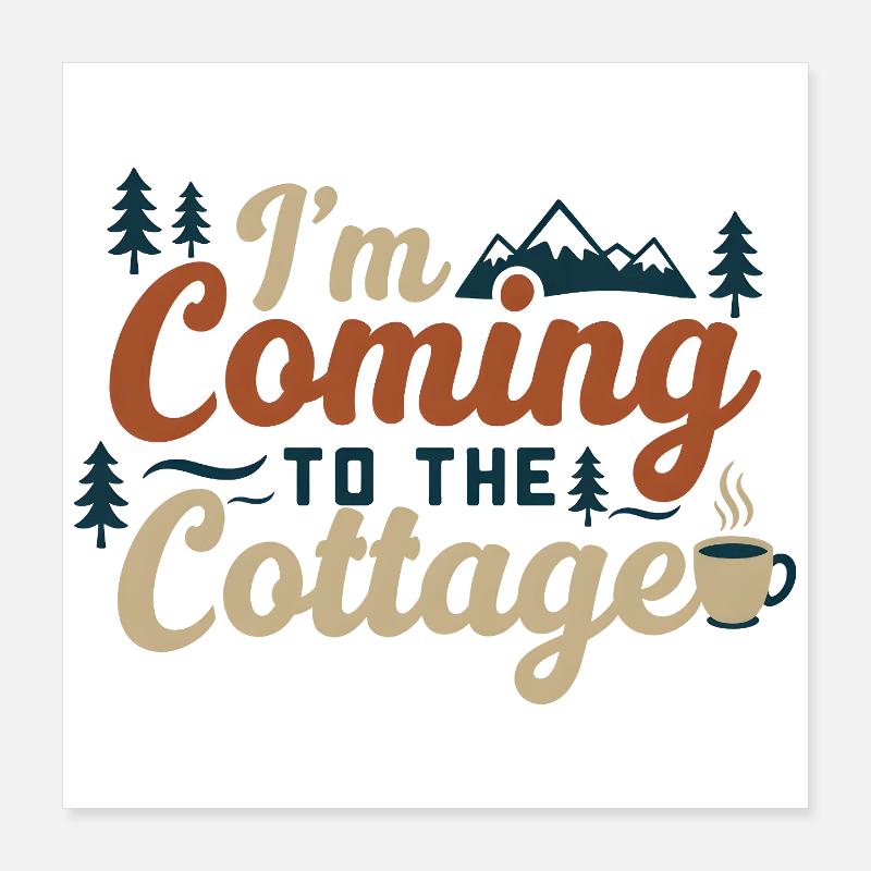 J’arrive au cottage Poster 40 x 40 cm