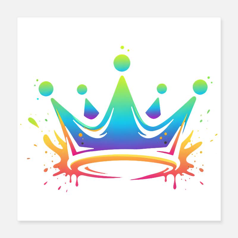 Rainbow Crowns Splash Poster 16" x 16" (40x40 cm)