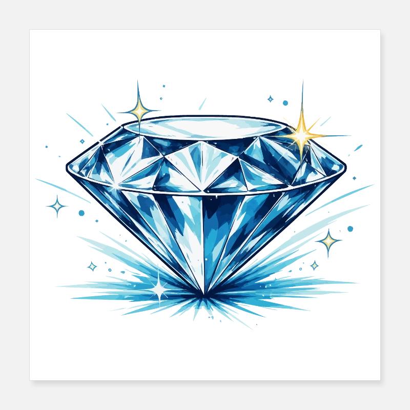 Diamant Bleu de Glace Poster 40 x 40 cm
