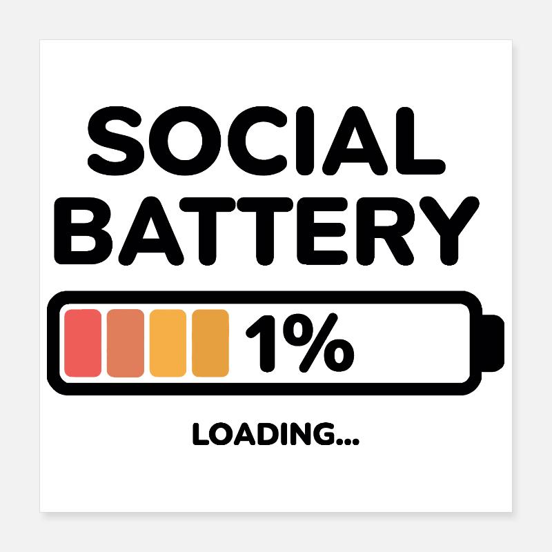 Conception de la batterie sociale à 1 % Poster 40 x 40 cm