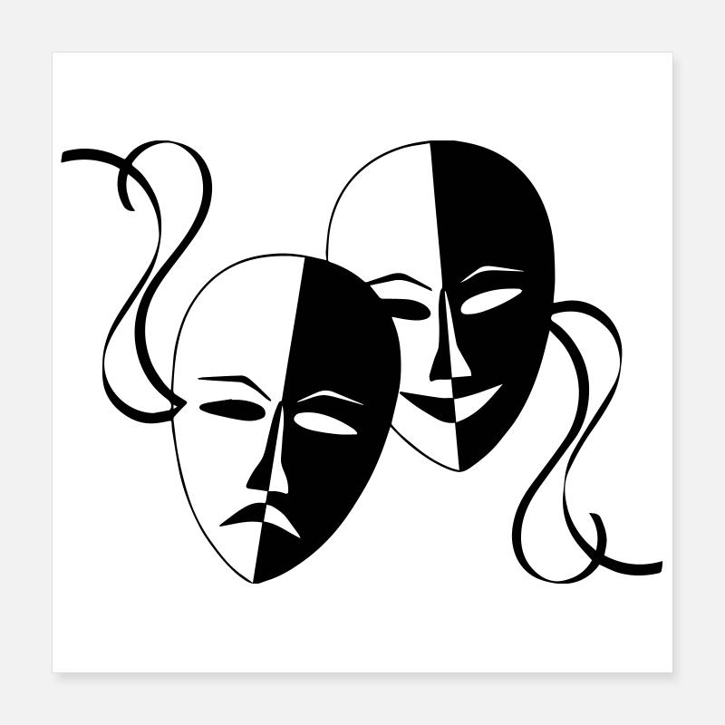 Masque, Masques, Masqué, Poster 40 x 40 cm