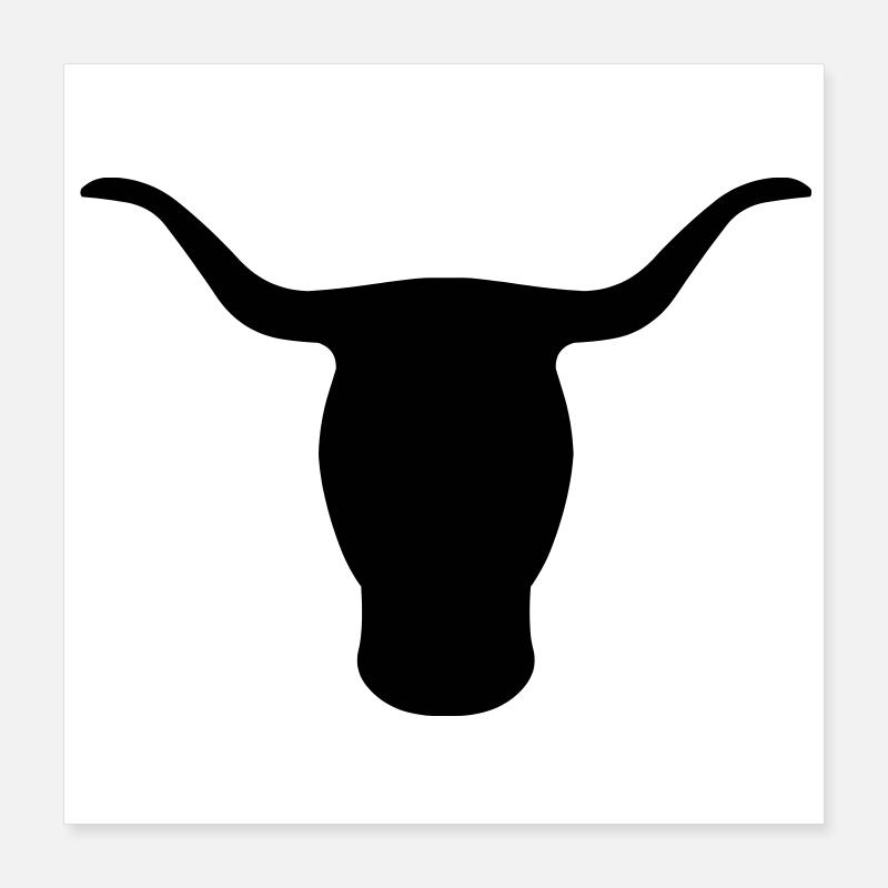 tête bull Poster 40 x 40 cm