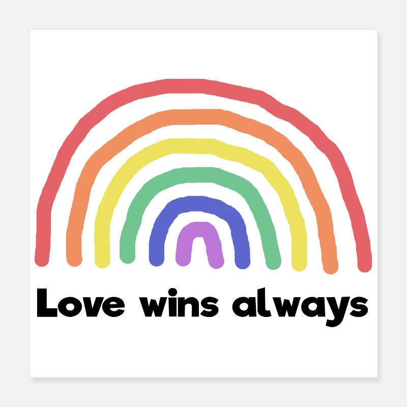 Frieden Liebe Regenbogen Statement Weltfrieden Poster 40x40 cm
