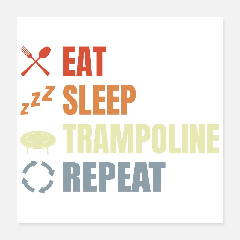 Trampolinspringen Routine Poster 40x40 cm