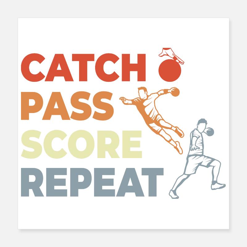 Handball Techniques Poster 40 x 40 cm