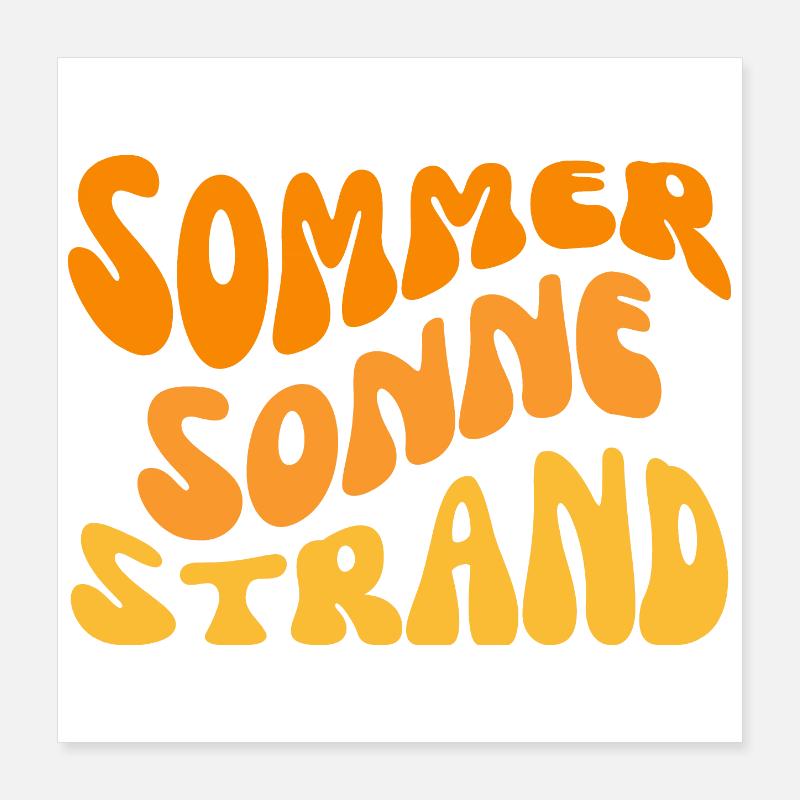Summer Sun Beach Wavy Poster 16" x 16" (40x40 cm)