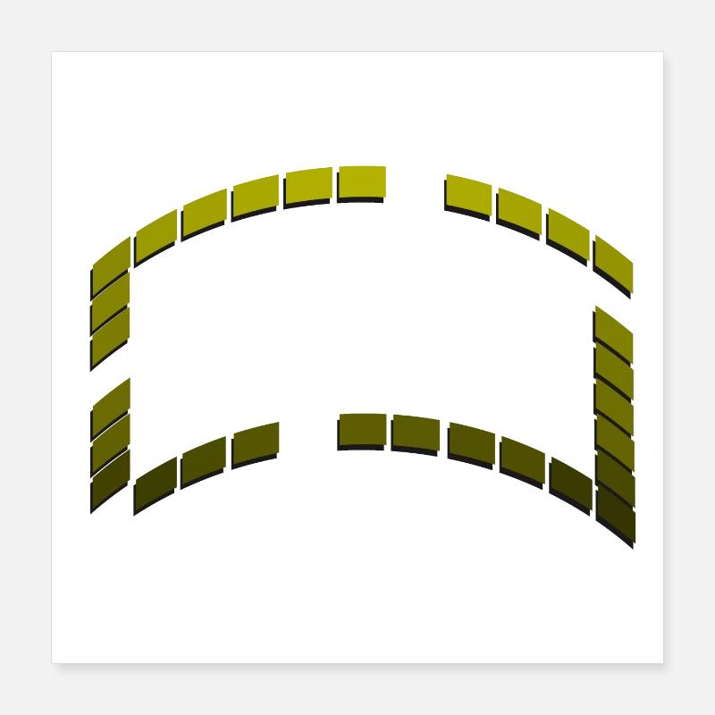 ram kvadrater graderad grön gradient Poster 40x40 cm