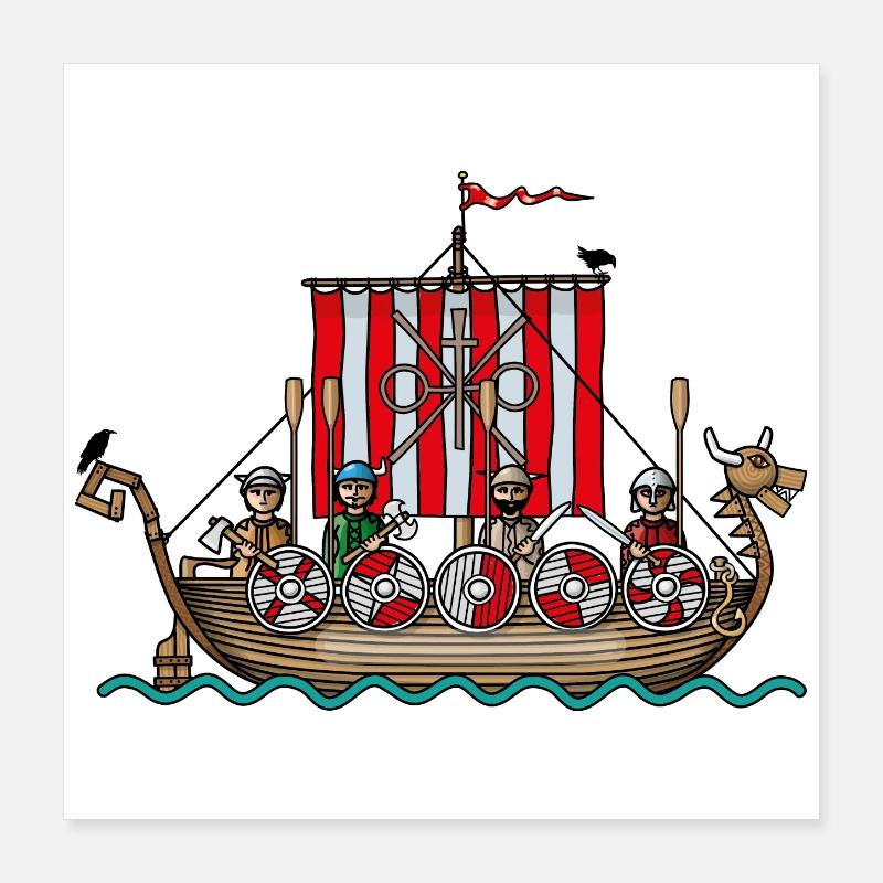 Vikings on the high seas Poster 16" x 16" (40x40 cm)