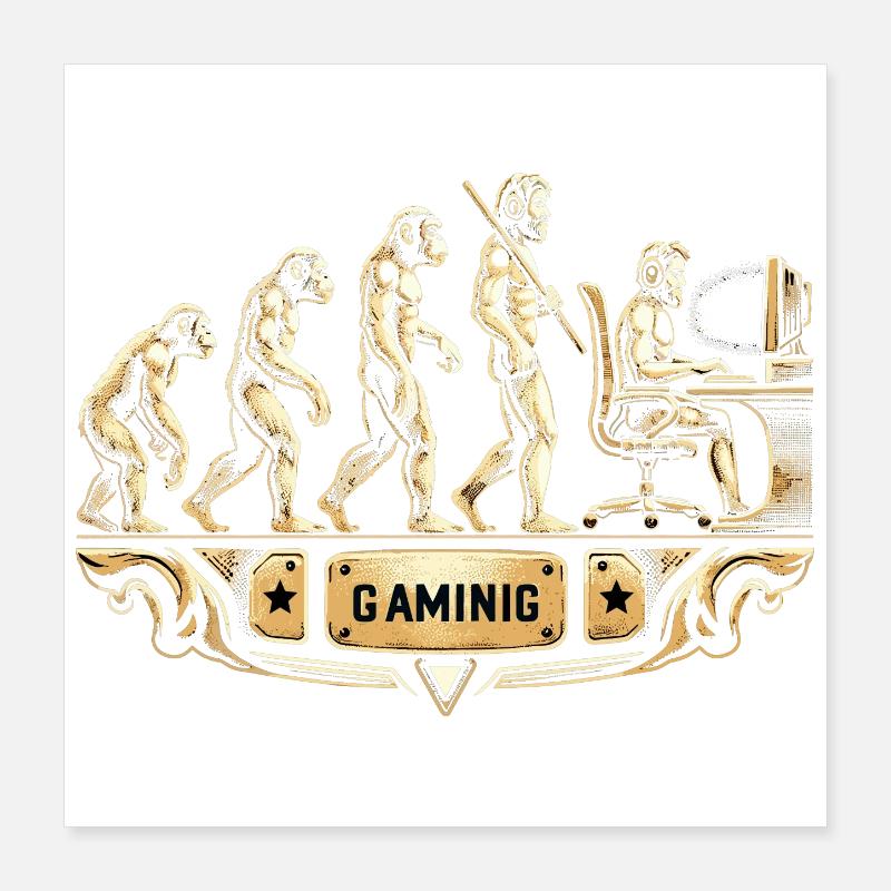 Evolution of Gaming Retro Poster 40x40 cm