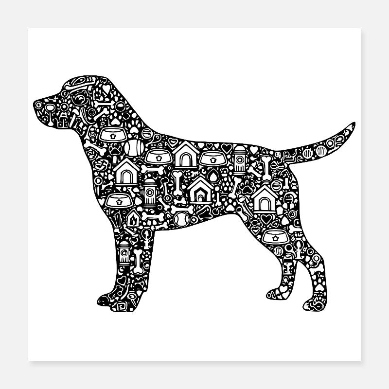 Labrador Retriever Design Dog Poster 16" x 16" (40x40 cm)
