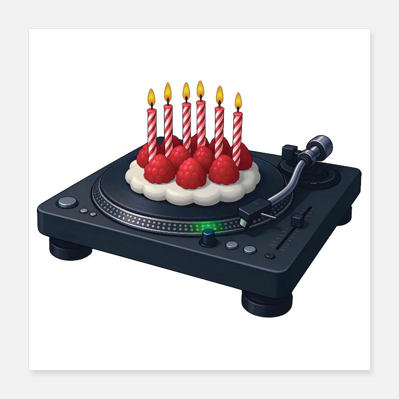 DJ BIRTHDAY - suono e visione Poster 40x40 cm