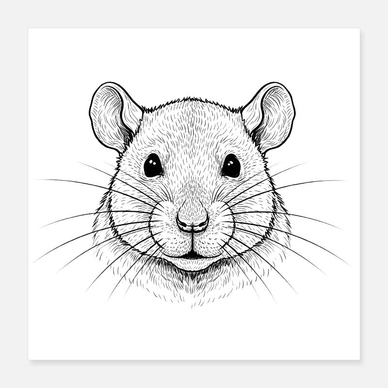 Rat Poster 40 x 40 cm