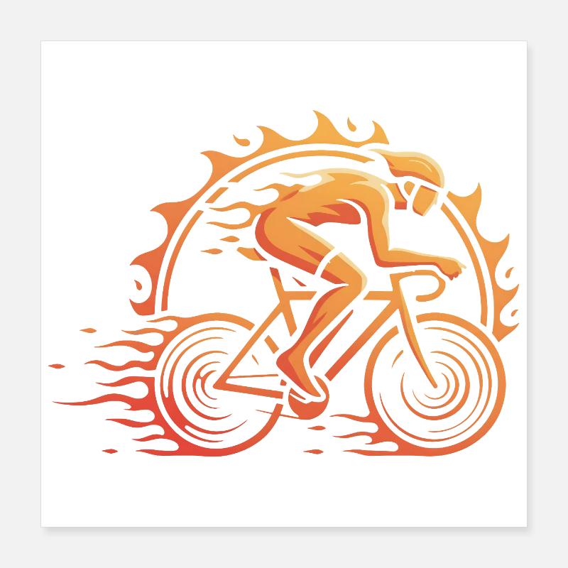 Cyclist Poster 16" x 16" (40x40 cm)