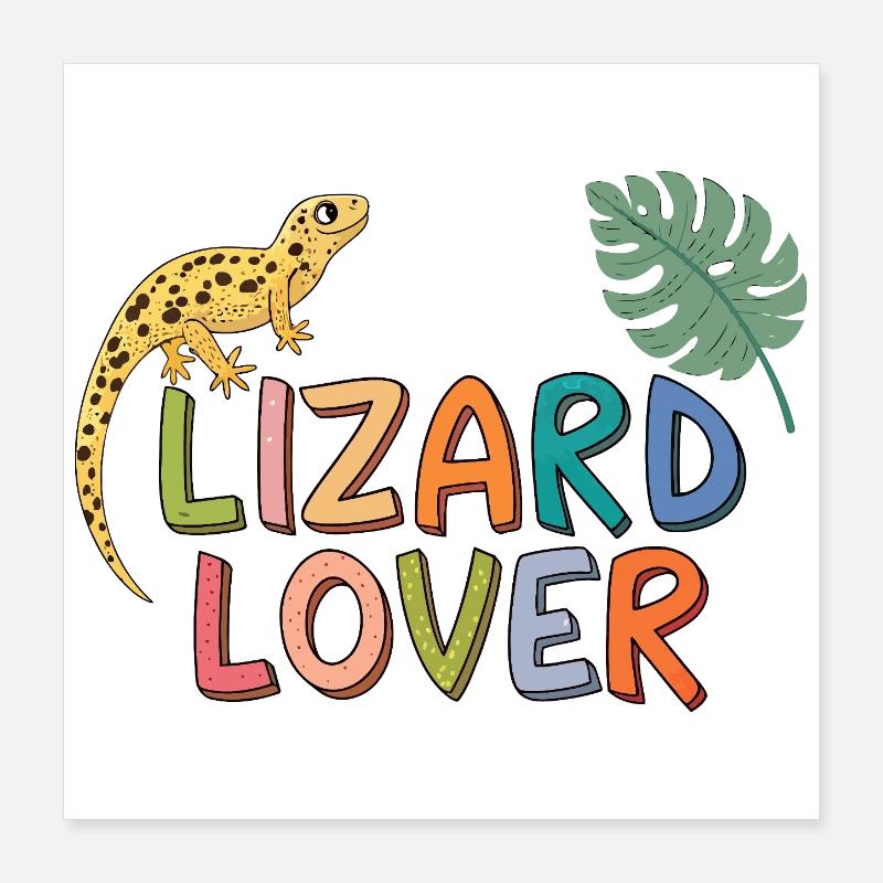 Lizard Lover Farben Poster 40x40 cm